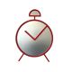 Postmodern Pop Art Design Red Wall Mirror "Clock" Shape – PILM Italy, 1980s