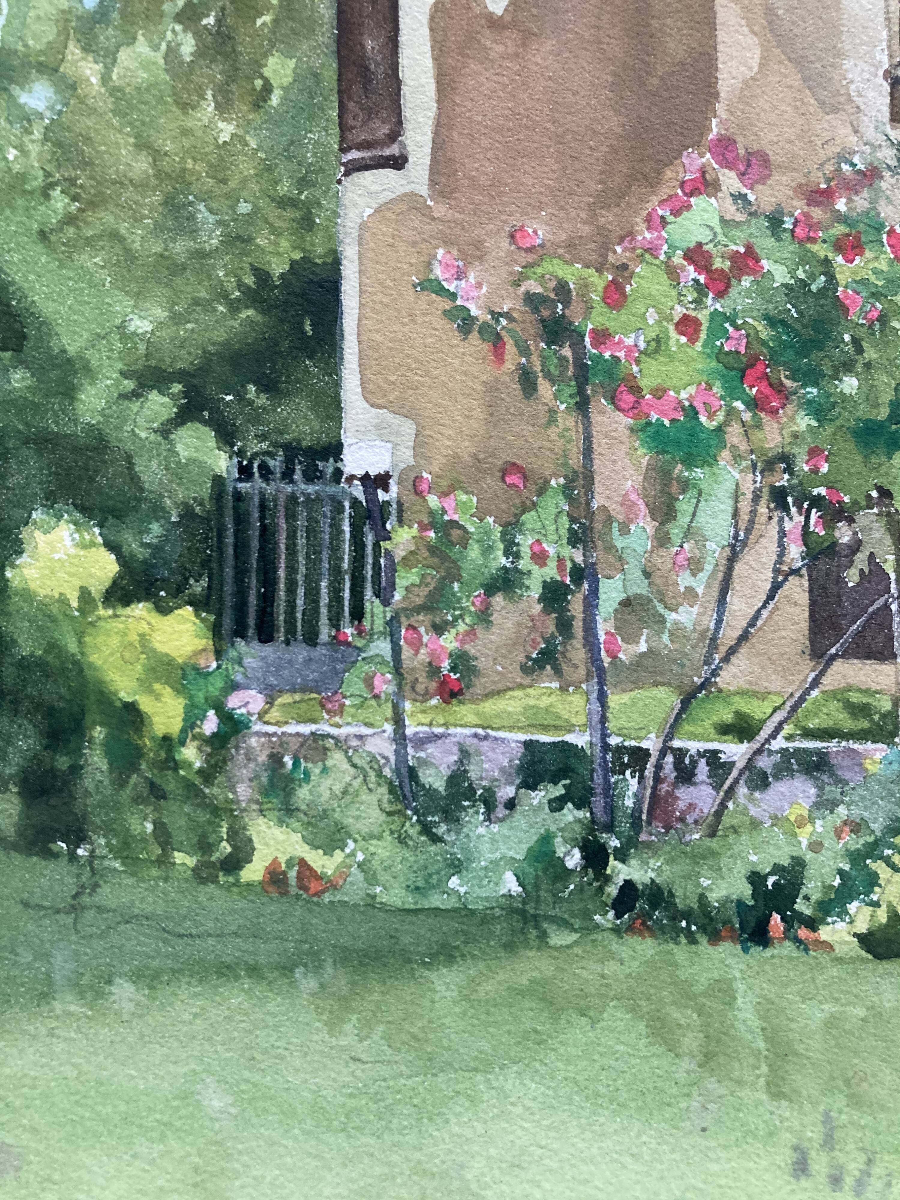 Vintage turret watercolor signed