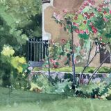 Vintage turret watercolor signed