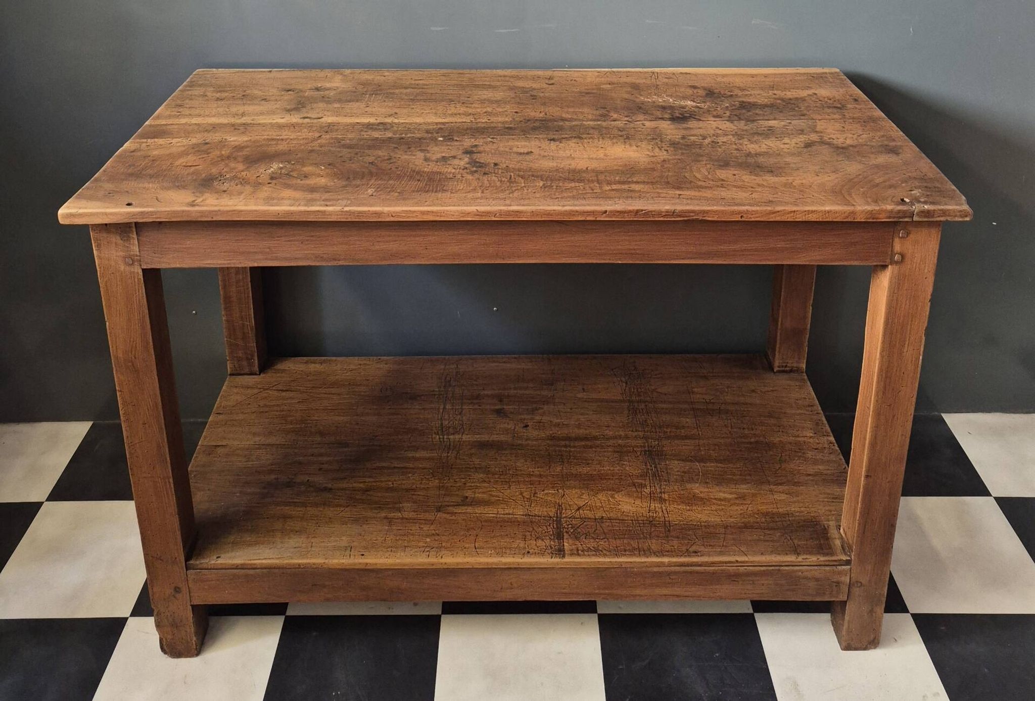 Ancienne Desserte Console  Table d'appoint en bois massif chevillé