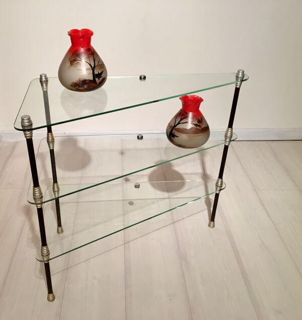 Etagère présentoir de vitrine verre vintage