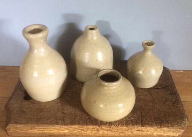 Set of 4 sandstone 70's vases