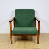 GFM-142 armchair, design by Edmund Homa from the 70s, green boucle - 2 pieces available