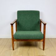 GFM-142 armchair, design by Edmund Homa from the 70s, green boucle - 2 pieces available