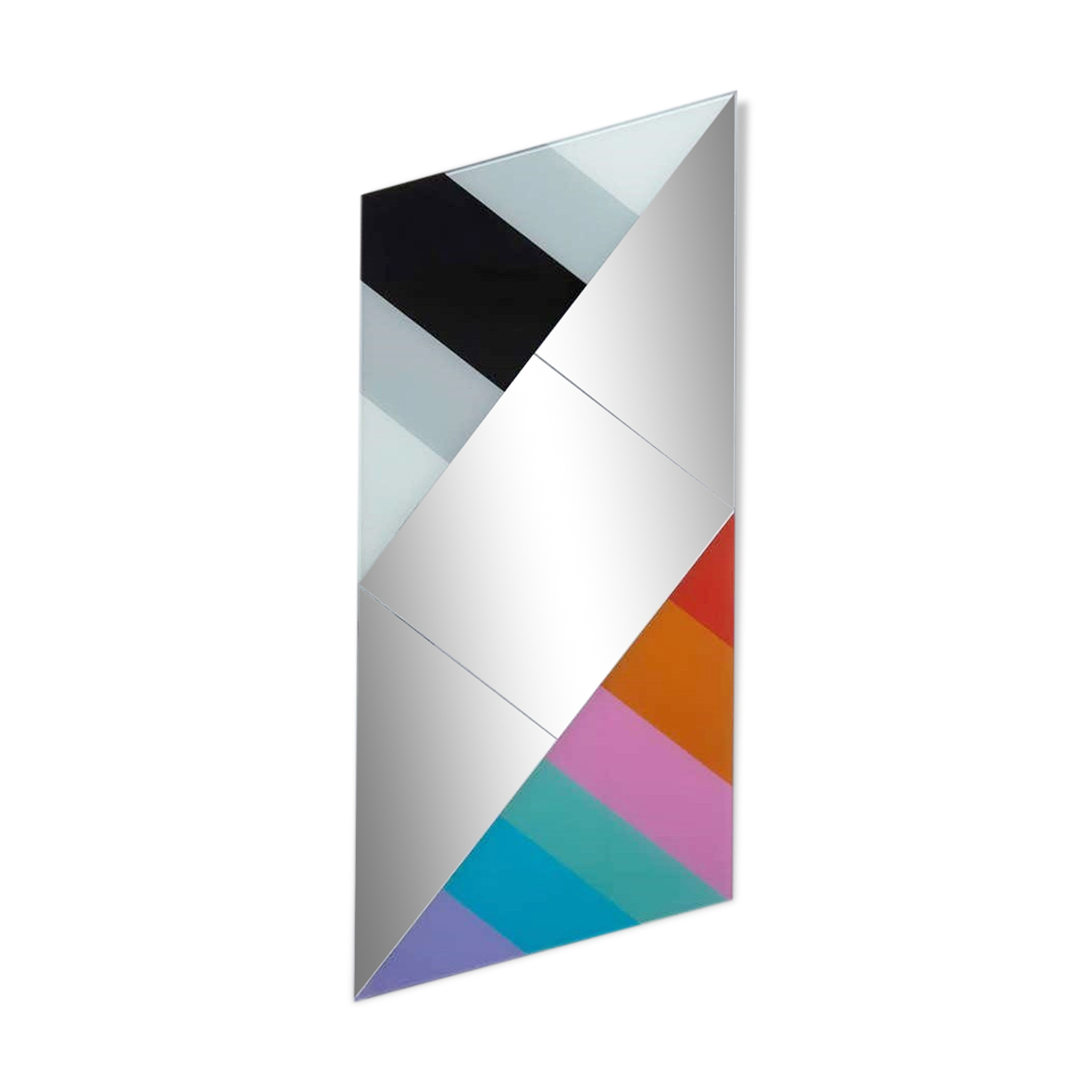 Wall mirror by Eugenio Carmi for the Morphos collection, Acerbis International. - 80s 44x110cm