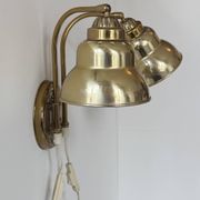 Applique vintage double en laiton, Suède, 1970