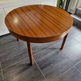 Table ronde extensible scandinave en teck, années 1970