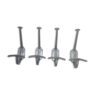 Lot de 4 patères en aluminium 1950