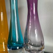 Set of 3 vintage glass paste vases