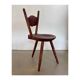 Antique wooden farmhouse tripod (side) chair, 1900s