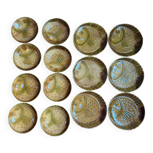 14 assiettes à poisson - atelier