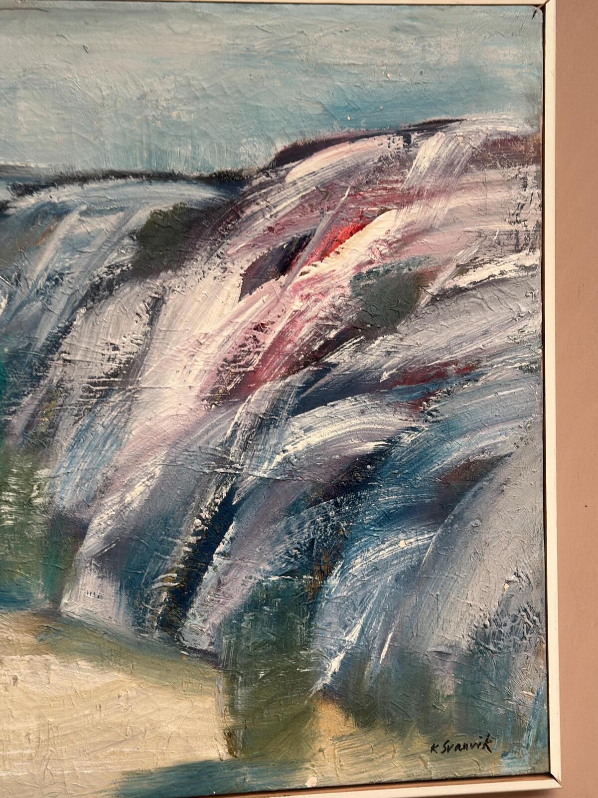 Swedish Oil on Canvas – “Valleys” by K. Svanvik – Signed