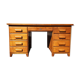Oak desk 8 drawers double boxes 1950
