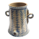 Vinaigrier ancien en grès vernissé – décor bleu éponge – vers 1880–192