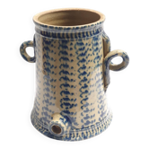 Antique glazed stoneware vinegar cruet – sponge blue decoration – circa 1880–192