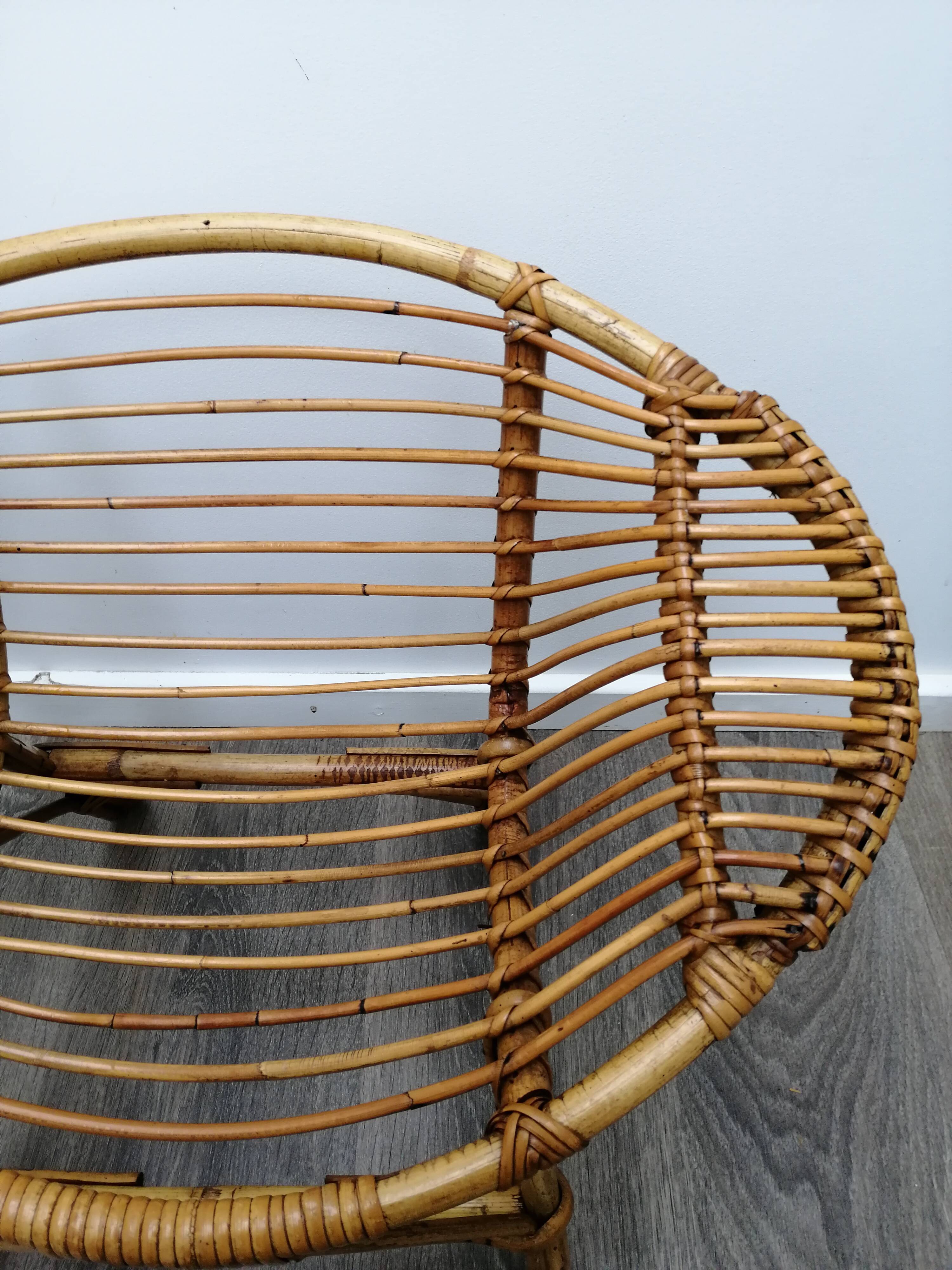 Children's lemon rattan chair