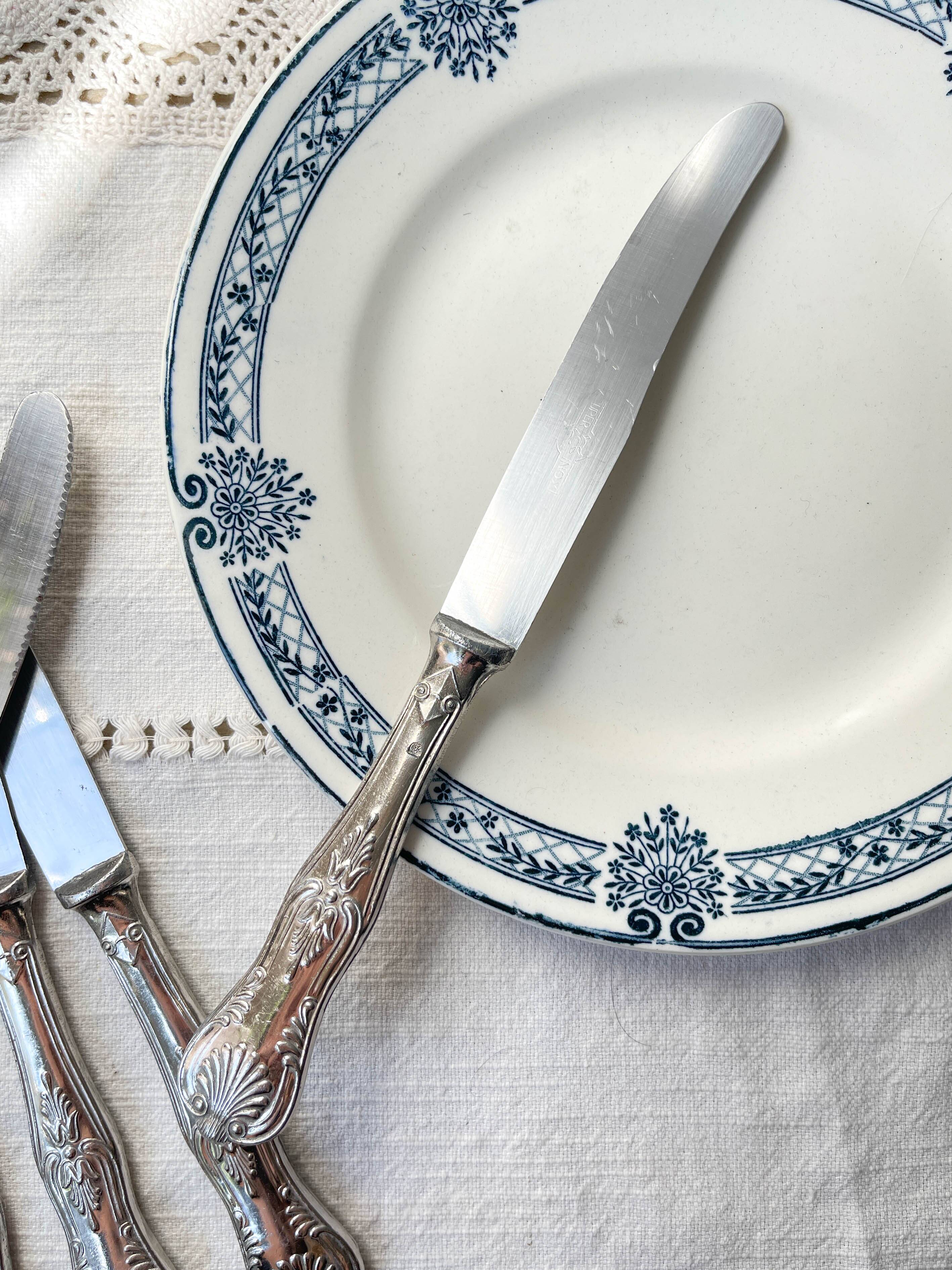 10 Vintage Rocaille Style Metal Knives