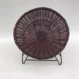 Rattan chair / armchair in the form of a woven basket from the 80's, Germany
