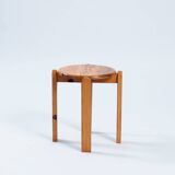 Pinewood stool, in manner of Rainer Daumiller