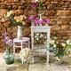 Antique patinated wooden side table