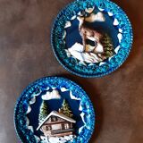 Set of 2 decorative majolica-style plates