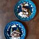 Lot de 2 assiettes  décoratives  style barbotine