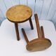 Vintage folk art tripod stools