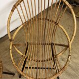 Rattan armchairs feet metal