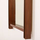 Italian mid century XL teak mirror, 1970s
