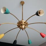 Lustre araignée vintage,luminaire spoutnik ancien