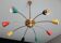 Vintage spider chandelier, old Sputnik light fixture