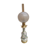 Oil lamp in porcelain and bronze XIX th