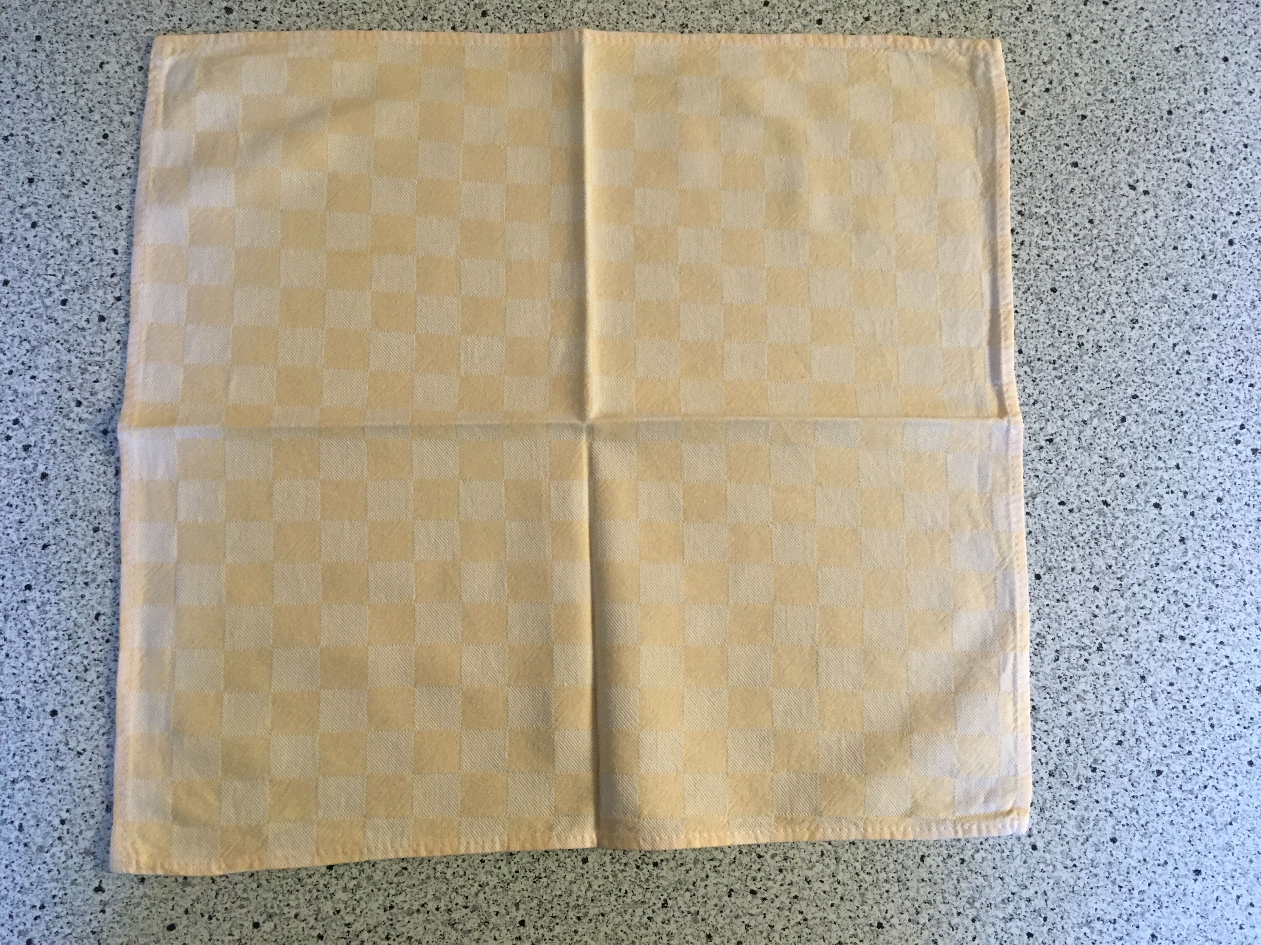 Duo of towels tea towels 37 x 40 damask orange melon