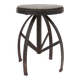 Industrial Black Metal Stool with Frame, France  1920s