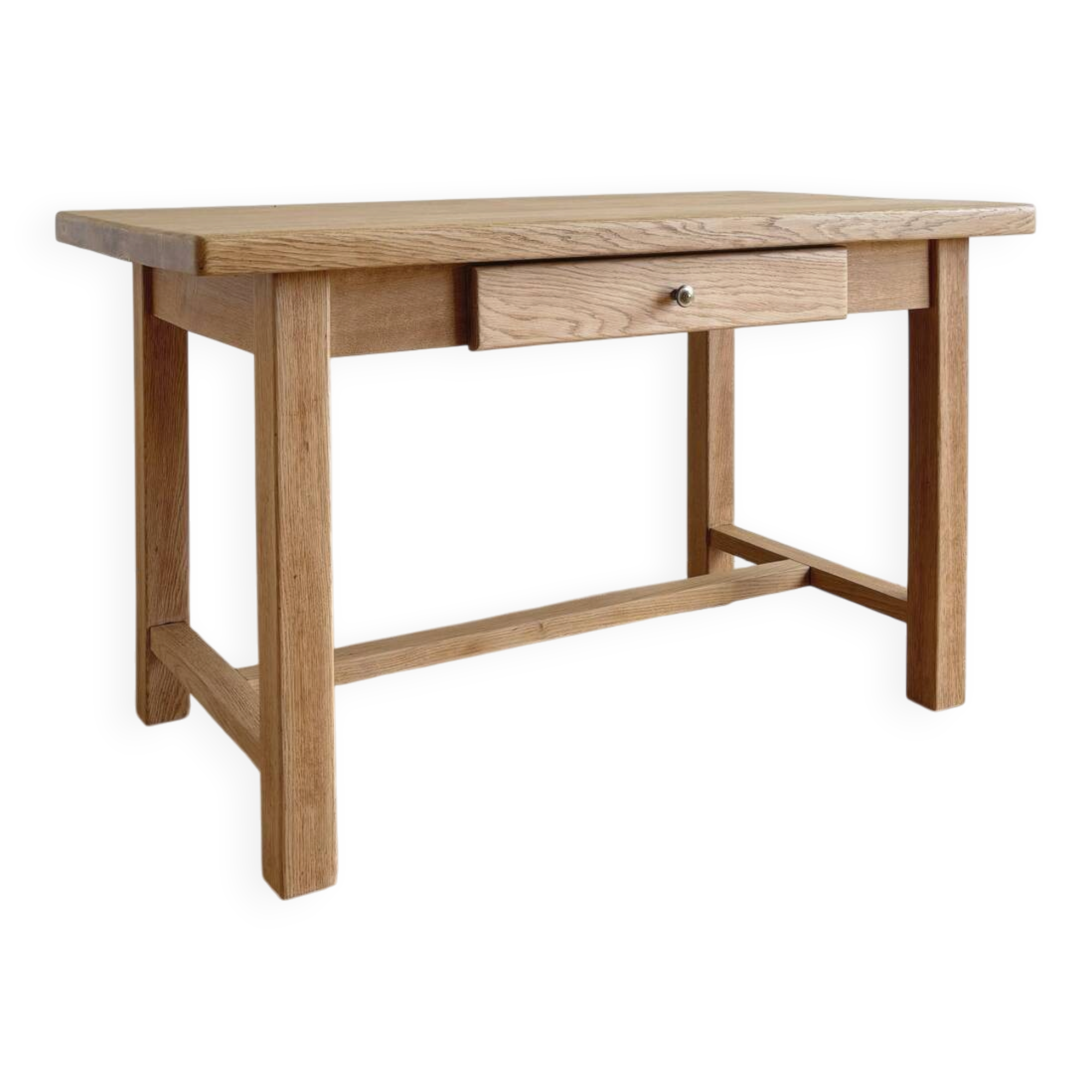 Old farmhouse table in solid oak with a drawer.
