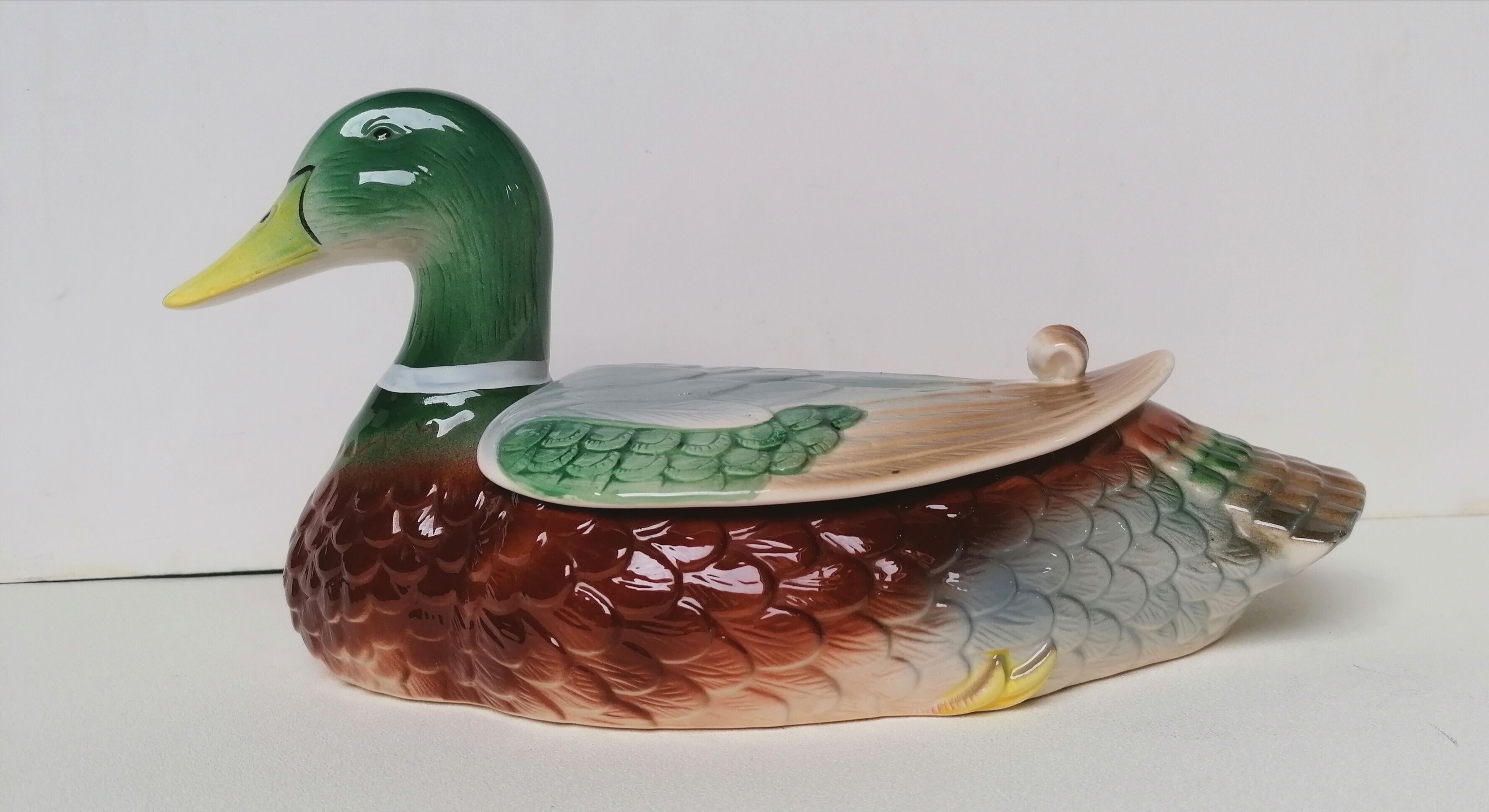 Empty pocket duck Francesco Guarino slip majolica