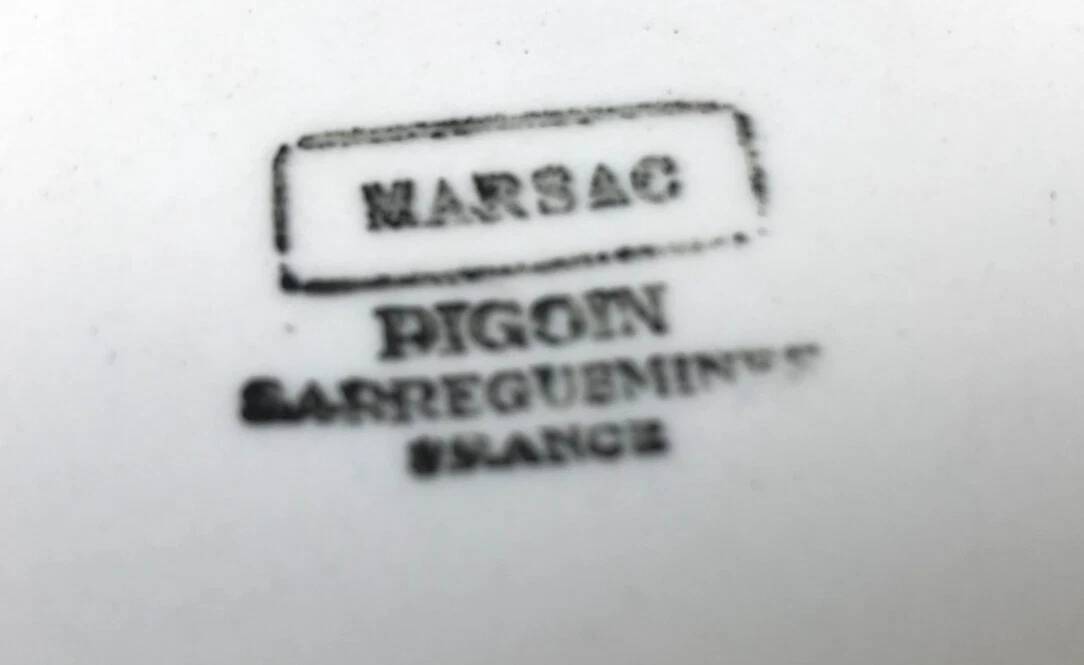 1950s Deep Plate Earthenware Digoin Sarreguemines Marsac model