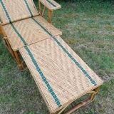 Long rattan chair - bamboo