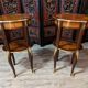 Pair of Louis XV style bedside tables in marquetry
