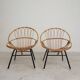 Set of 2 rattan, bamboo children's chairs Rohe Noordwolde 1950s