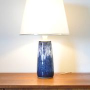 Glazed ceramic table lamp from Valholm, Denmark