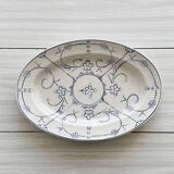 Vintage blue and white ceramic oval dish