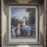 Attributed to Eugène Devéria (1805-1865) The Happy Family, Framed Watercolour