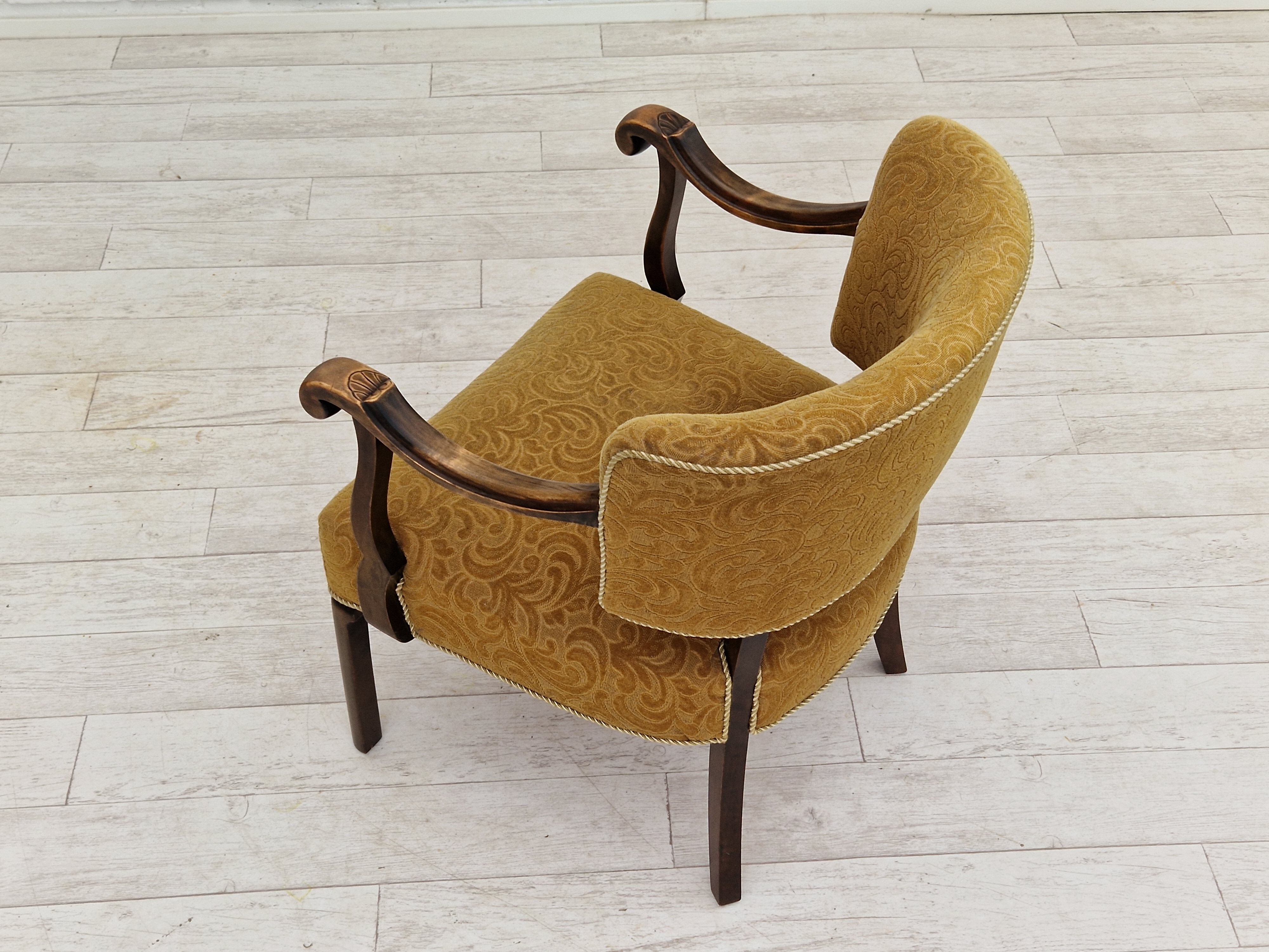 Fauteuil, tissu, bois de frêne, 1930