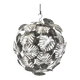 Contemporary brunito end white leaves sphere suspension pendant