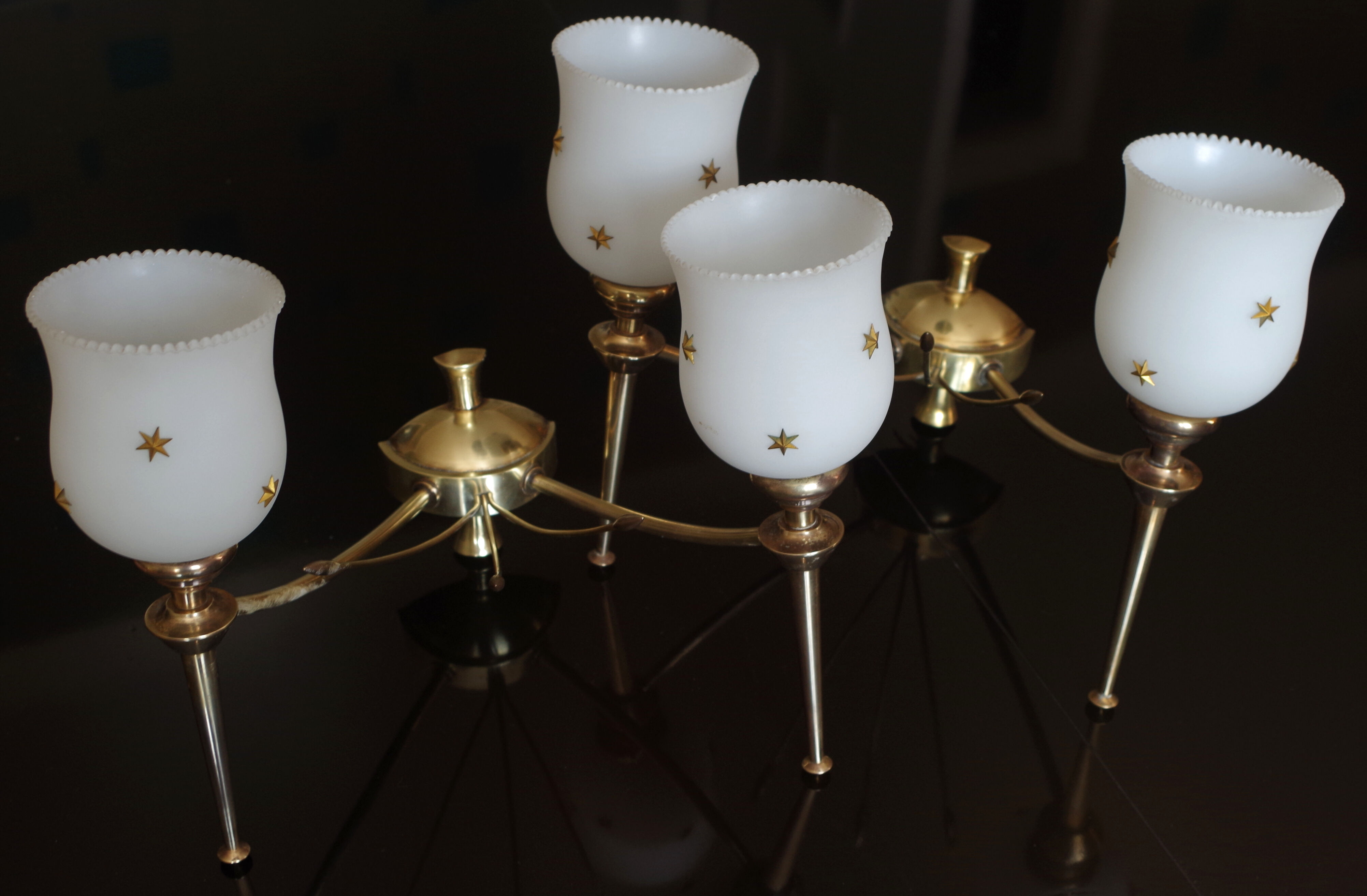 Pair of brass applique Maison Lunel