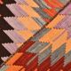 Purple & Orange Geometric Kilim Rug, 126x253Cm