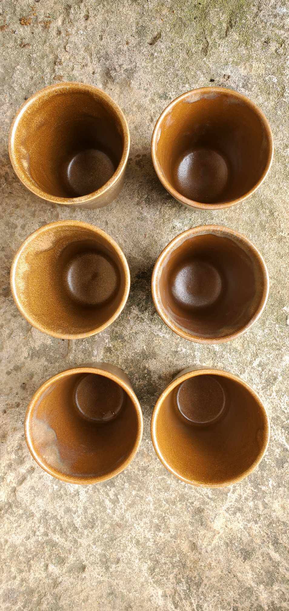 Set of 6 Digoin stoneware cups