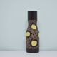 Vintage brown & yellow polka dot narrow vase strehla