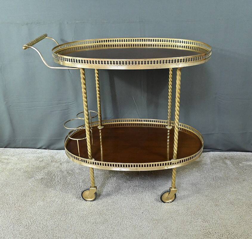 Brass Rolling Serving Cart - 1960